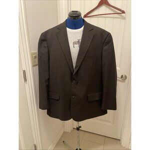 Oak Hill‎ Perfect Fit Viscose Blend Two Button Blazer Mens Sz 50R Black Tweed